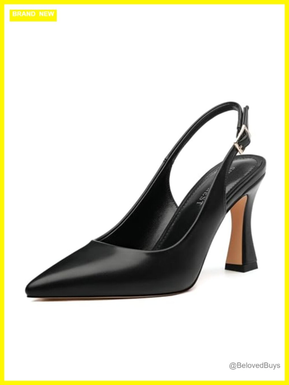 Slingback Heels Pointed Closed Toe 3.5 Inch Stiletto Pumps Formal Wedding Prom